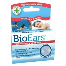 BIOEARS Antimicrobiële oordopjes van silicone, 6 stuks
