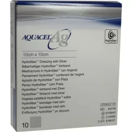 AQUACEL Ag 10x10 cm kompressen, 10 stuks