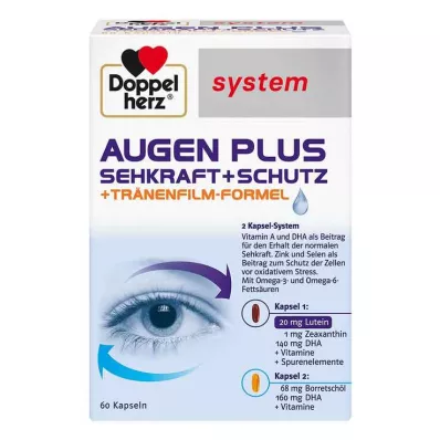 DOPPELHERZ Eyes plus vision+protection system capsules, 60 stuks DOPPELHERZ Eyes plus vision+protection system capsules, 60 stuks