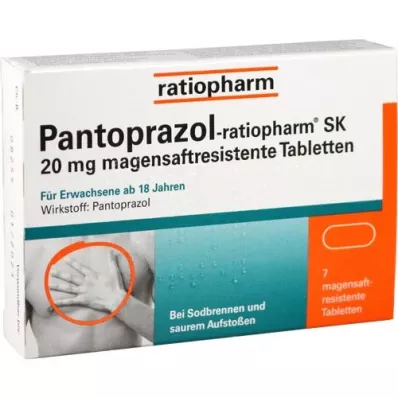 PANTOPRAZOL-ratiopharm SK 20 mg enterische tablet, 7 st