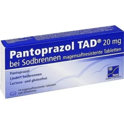 PANTOPRAZOL TAD 20 mg b.Sodbrenn. maagsap tabletten, 14 stuks