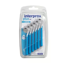 INTERPROX plus conische blauwe interdentale rager, 6 stuks