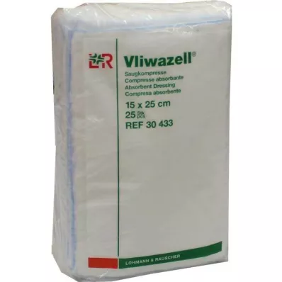 VLIWAZELL Absorberende kompressen niet-steriel 15x25 cm, 25 stuks VLIWAZELL Absorberende kompressen niet-steriel 15x25 cm, 25 stuks