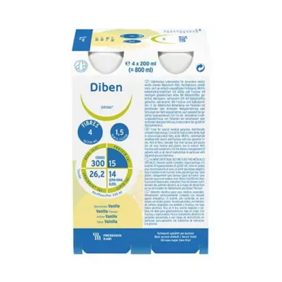 DIBEN DRINK Vanille 1,5 kcal/ml, 4X200 ml