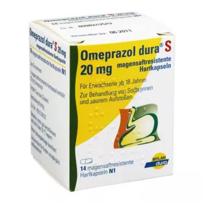 OMEPRAZOL dura S 20 mg harde capsules met enterische coating, 14 st
