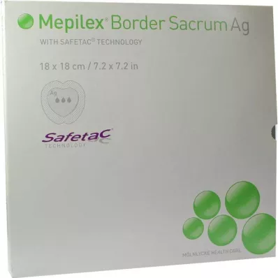 MEPILEX Border Sacrum Ag schuimverband 18x18 cm ster., 5 st