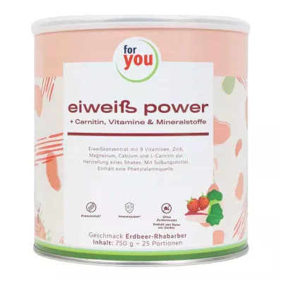 FOR YOU proteïne power aardbei poeder, 750 g