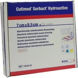 CUTIMED Sorbact Hydroactieve Kompressen 7x8,5 cm, 10 stuks