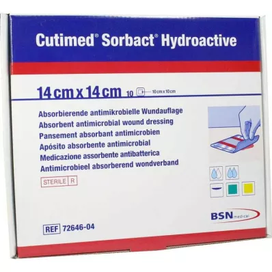 CUTIMED Sorbact Hydroactieve kompressen 14x14 cm, 10 stuks