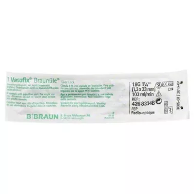 VASOFIX Bruine buis 18 G 33 mm groen/wit, 1 st
