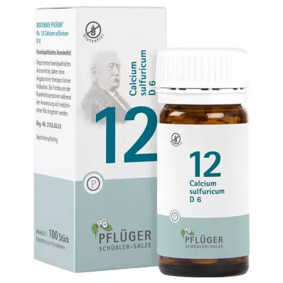 BIOCHEMIE Ploegpleister 12 Calcium sulphuricum D 6 tbl, 100 st BIOCHEMIE Ploegpleister 12 Calcium sulphuricum D 6 tbl, 100 st