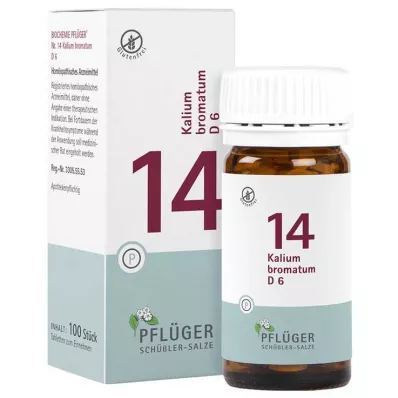 BIOCHEMIE Ploegpleister 14 Kalium bromatum D 6 tabletten, 100 st BIOCHEMIE Ploegpleister 14 Kalium bromatum D 6 tabletten, 100 st