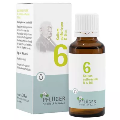 BIOCHEMIE Ploughmans 6 Kalium sulphuricum D 6 druppels, 30 ml BIOCHEMIE Ploughmans 6 Kalium sulphuricum D 6 druppels, 30 ml