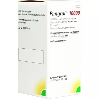 PANGROL 10.000 harde doppen met enterische coating, 50 stuks