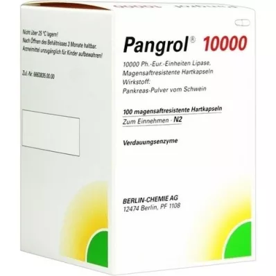 PANGROL 10.000 harde doppen met enterische coating, 100 stuks