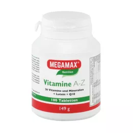 MEGAMAX Vitaminen A-Z+Q10+Luteïne Tabletten, 100 stuks