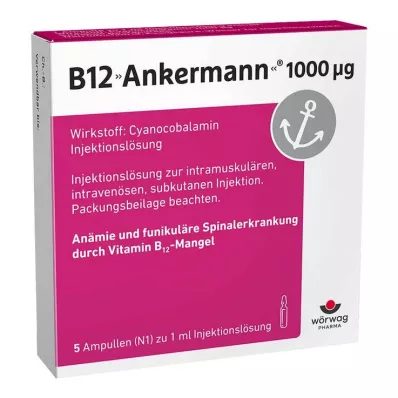 B12 ANKERMANN 1.000 μg Ampullen, 5X1 ml B12 ANKERMANN 1.000 μg Ampullen, 5X1 ml