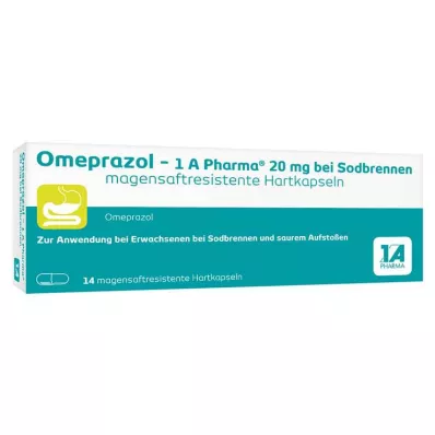 Omeprazol - 1 A Pharma® 20 mg tegen brandend maagzuur, 14 stuks Omeprazol - 1 A Pharma® 20 mg tegen brandend maagzuur, 14 stuks