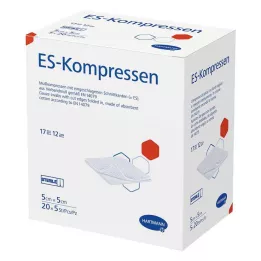ES-KOMPRESSEN steriel 5x5 cm 12x grootverpakking, 20X5 stuks