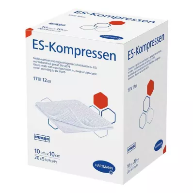 ES-KOMPRESSEN steriel 10x10 cm 12x grootverpakking, 20X5 stuks ES-KOMPRESSEN steriel 10x10 cm 12x grootverpakking, 20X5 stuks