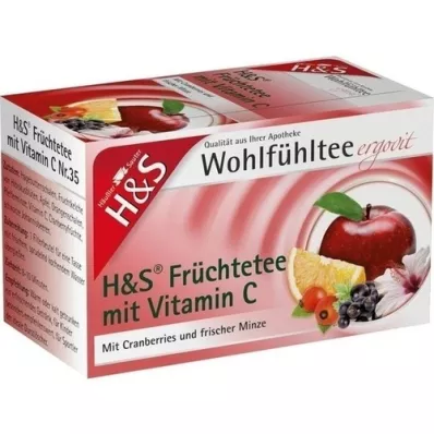 H&amp;S Vruchten met vitamine C filterzakjes, 20X2,7 g