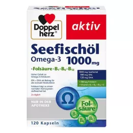 DOPPELHERZ Zeevisolie Omega-3 1.000 mg+Fols.Caps., 120 st