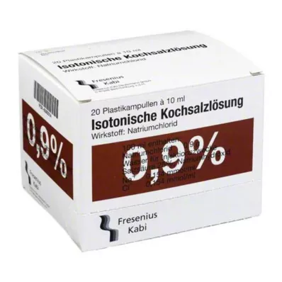 Zoutoplossing 0,9% Pl. Fresenius injectie- / infusieoplossing, 20X10 ml Zoutoplossing 0,9% Pl. Fresenius injectie- / infusieoplossing, 20X10 ml