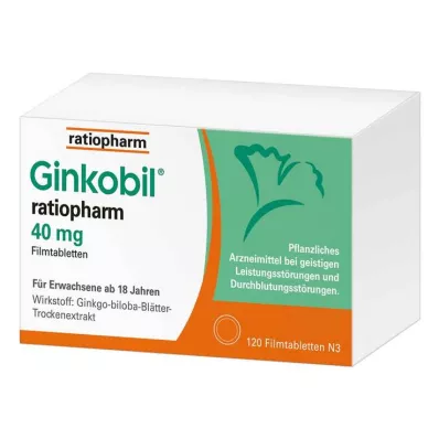 GINKOBIL-ratiopharm 40 mg filmomhulde tabletten, 120 st GINKOBIL-ratiopharm 40 mg filmomhulde tabletten, 120 st