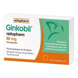 GINKOBIL-ratiopharm 80 mg filmomhulde tabletten, 30 st