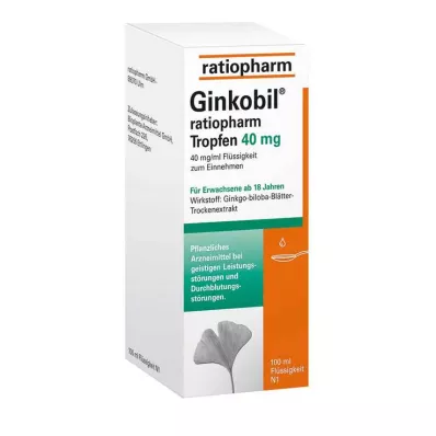 Ginkobil ratiopharm 40 mg met Ginkgo biloba-druppels, 100 ml Ginkobil ratiopharm 40 mg met Ginkgo biloba-druppels, 100 ml