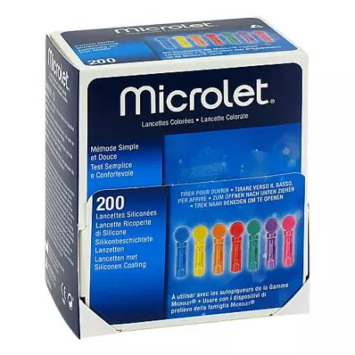 MICROLET Gekleurde lancetten, 200 stuks