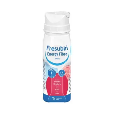 Fresubin Energy Fibre Drink Aardbei drinkfles, 4x200 ml