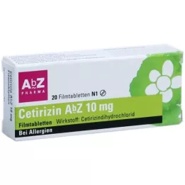 CETIRIZIN AbZ 10 mg filmomhulde tabletten, 20 st