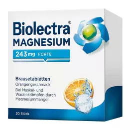 BIOLECTRA Magnesium 243 mg forte Orange Effervescent Tab, 20 st