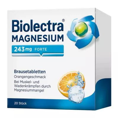 BIOLECTRA Magnesium 243 mg forte Orange Effervescent Tab, 20 st
