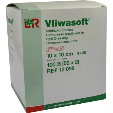 VLIWASOFT Spleetkompressen 10x10 cm steriel 4-lagig, 50X2 st VLIWASOFT Spleetkompressen 10x10 cm steriel 4-lagig, 50X2 st