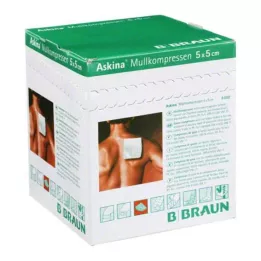 ASKINA Gaaskompressen 5x5 cm steriel 8x, 25X2 st