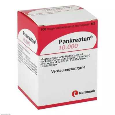 PANKREATAN 10.000 harde capsules met enterische laag, 100 stuks
