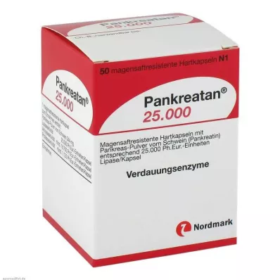PANKREATAN 25.000 harde capsules met enterische laag, 50 stuks