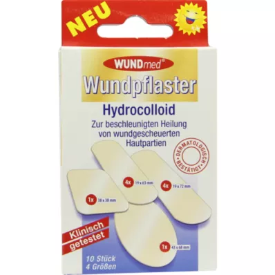 WUNDPFLASTER Hydrocolloïd 4 maten, 10 stuks