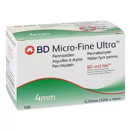 BD MICRO-FINE+ 4 pennaalden 0,23x4 mm, 100 stuks