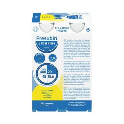 FRESUBIN 2 kcal vezels DRINK Flesje citroendrank, 4X200 ml