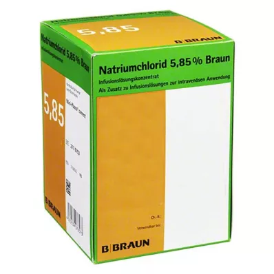 Natriumchloride 5,85% Braun-infusieoplossingconcentraat, 20x100 ml Natriumchloride 5,85% Braun-infusieoplossingconcentraat, 20x100 ml