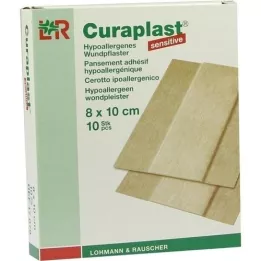 CURAPLAST Wondverband gevoelig 8x10 cm 1 m, 10 st