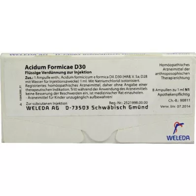 Acidum Formicae D 30 ampullen, 8 st Acidum Formicae D 30 ampullen, 8 st