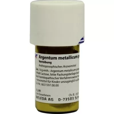ARGENTUM METALLICUM praeparatum D 12 trituratie, 20 g