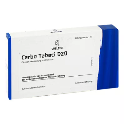 CARBO TABACI D 20 ampullen, 8 stuks CARBO TABACI D 20 ampullen, 8 stuks