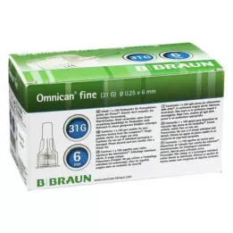 OMNICAN fijne pencanule 31 G 0,25x6 mm, 100 stuks