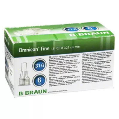OMNICAN fijne pencanule 31 G 0,25x6 mm, 100 stuks