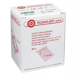RUDAVLIES-steriele verbandpleister 5x7 cm, 50 stuks